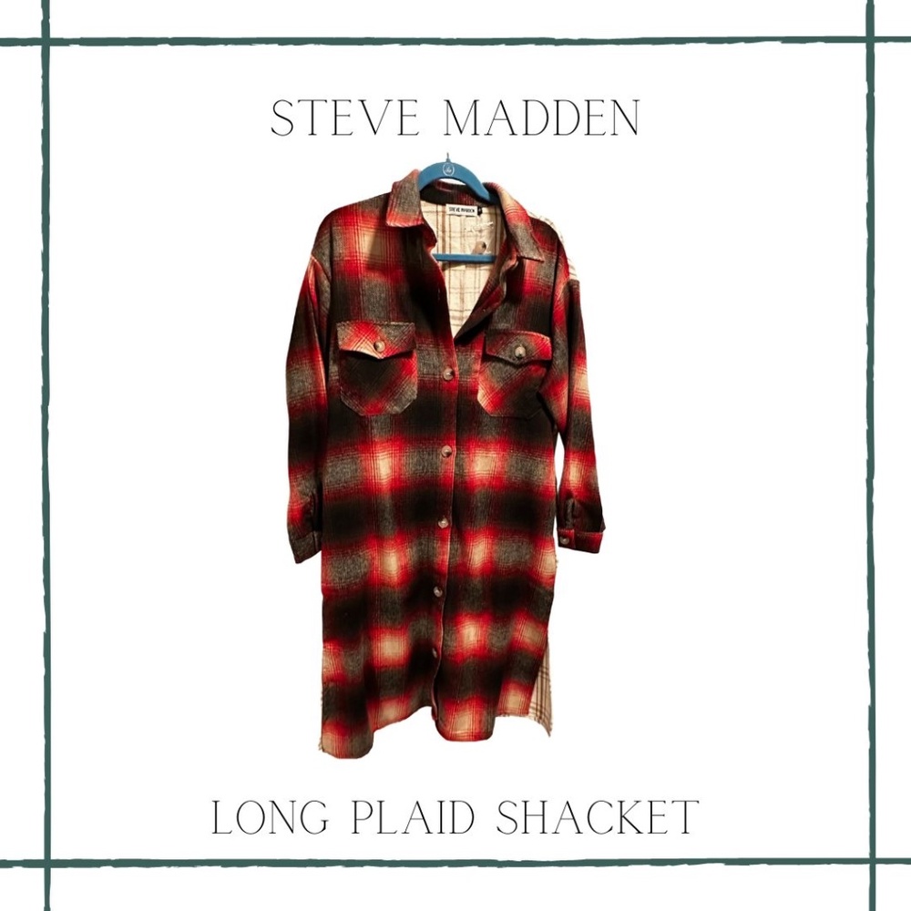 Steve Madden Long Plaid Shacket